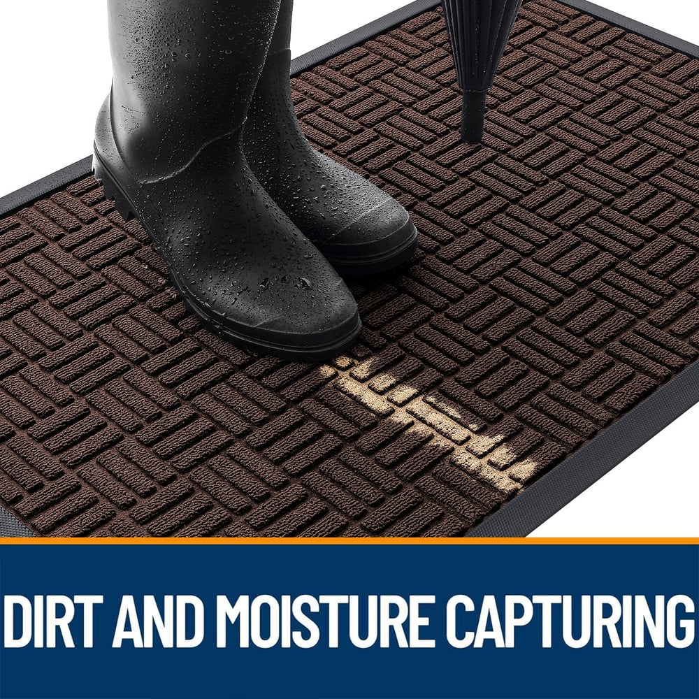 OLANLY door mat capturing dirt and moisture close-up