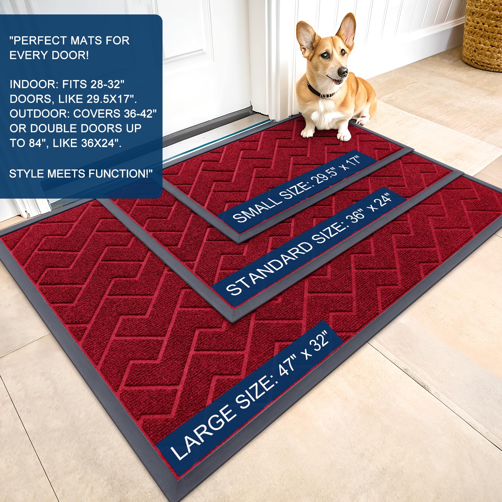 OLANLY door mat showing deep grooves for dirt capture