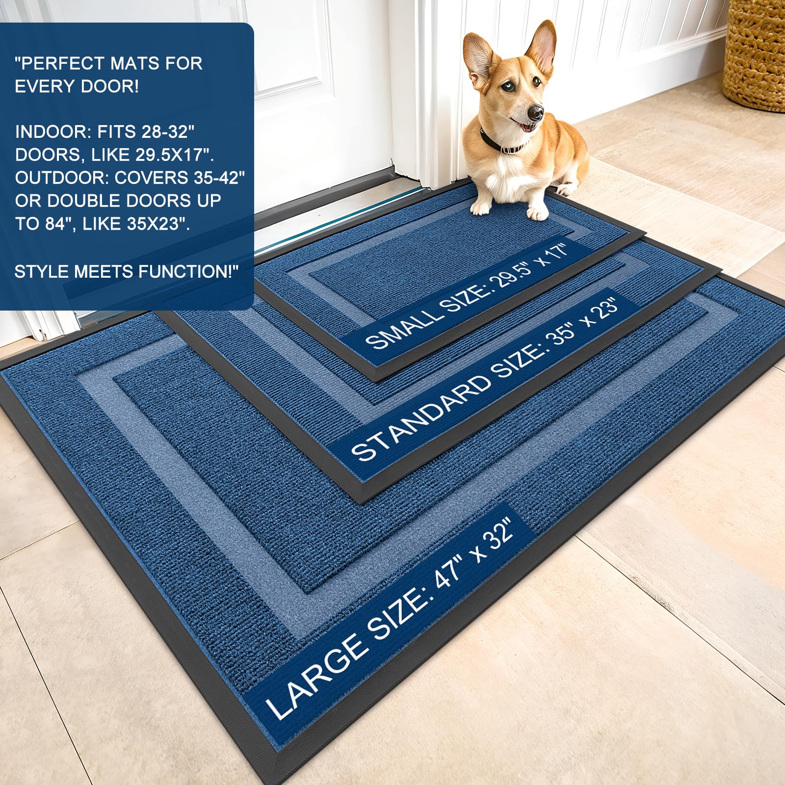 OLANLY door mat showing deep grooves for dirt trapping
