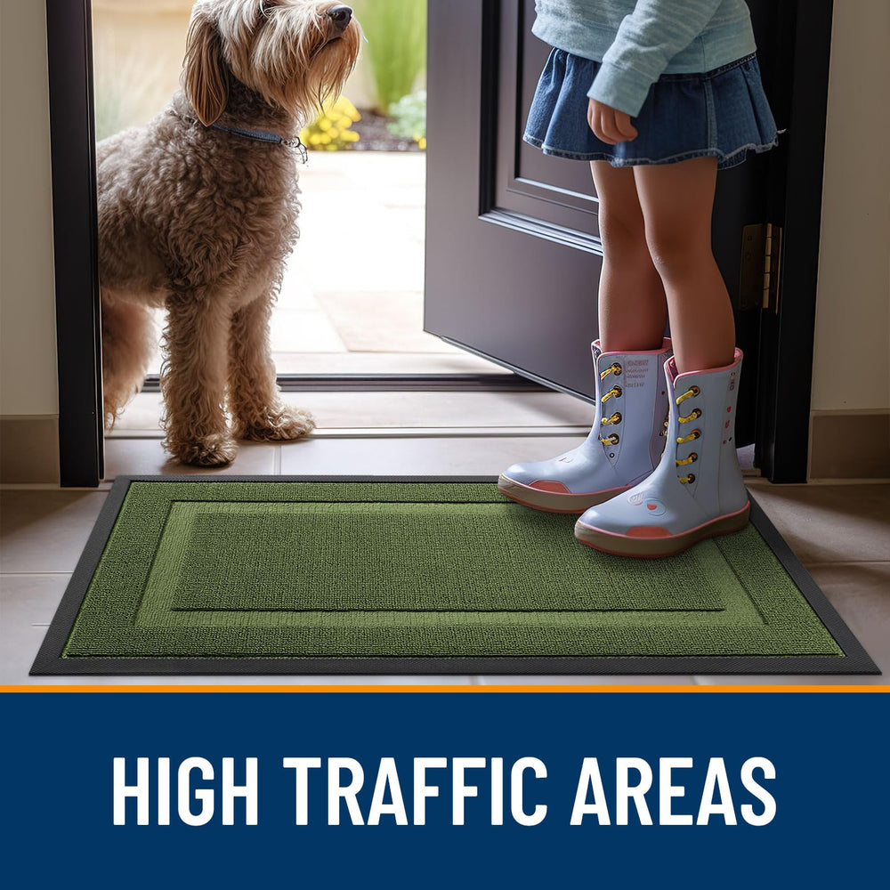 OLANLY door mat showing natural rubber backing