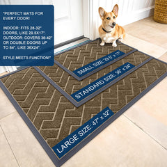 OLANLY door mat showing rubber backing and texture