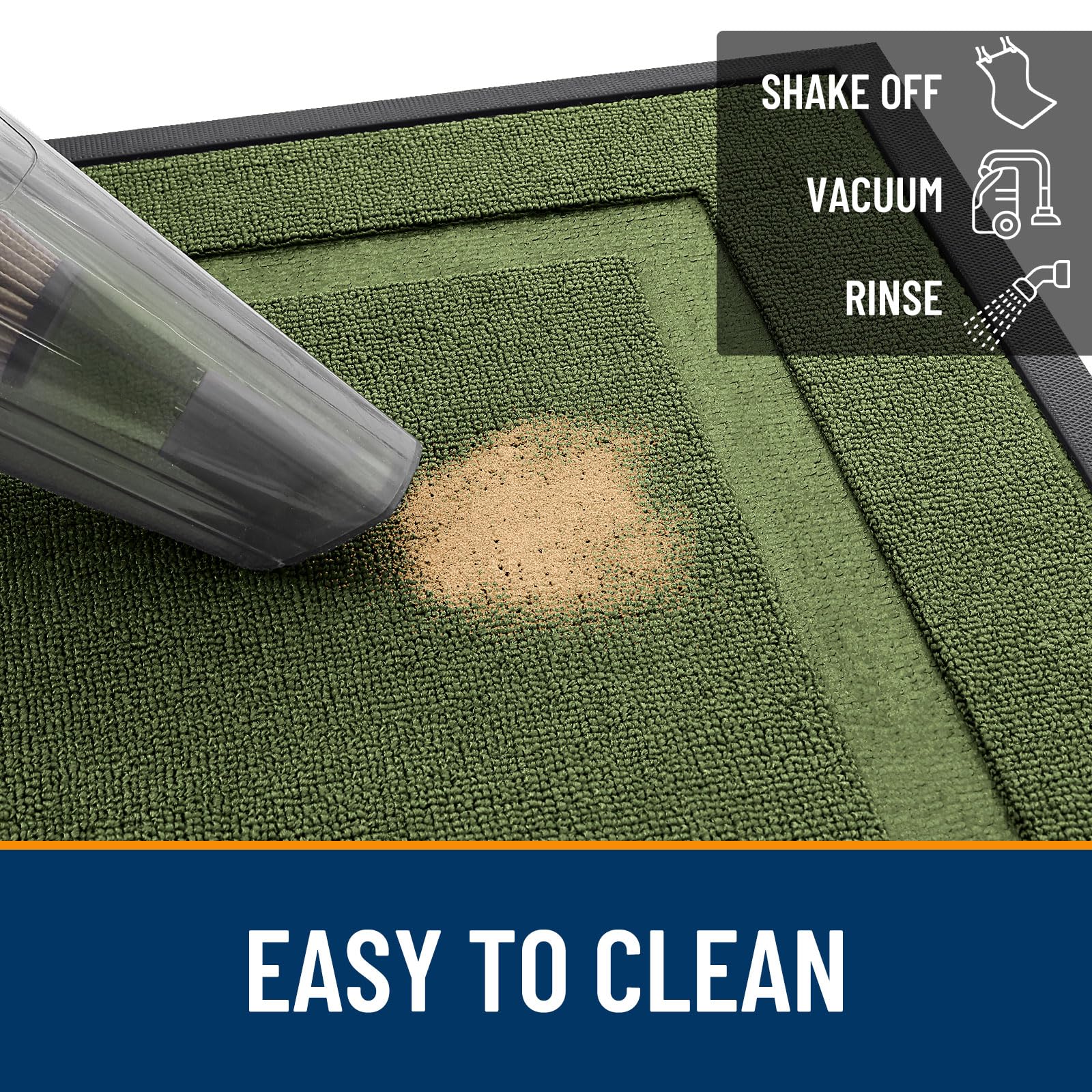 OLANLY door mat with dirt and moisture captured