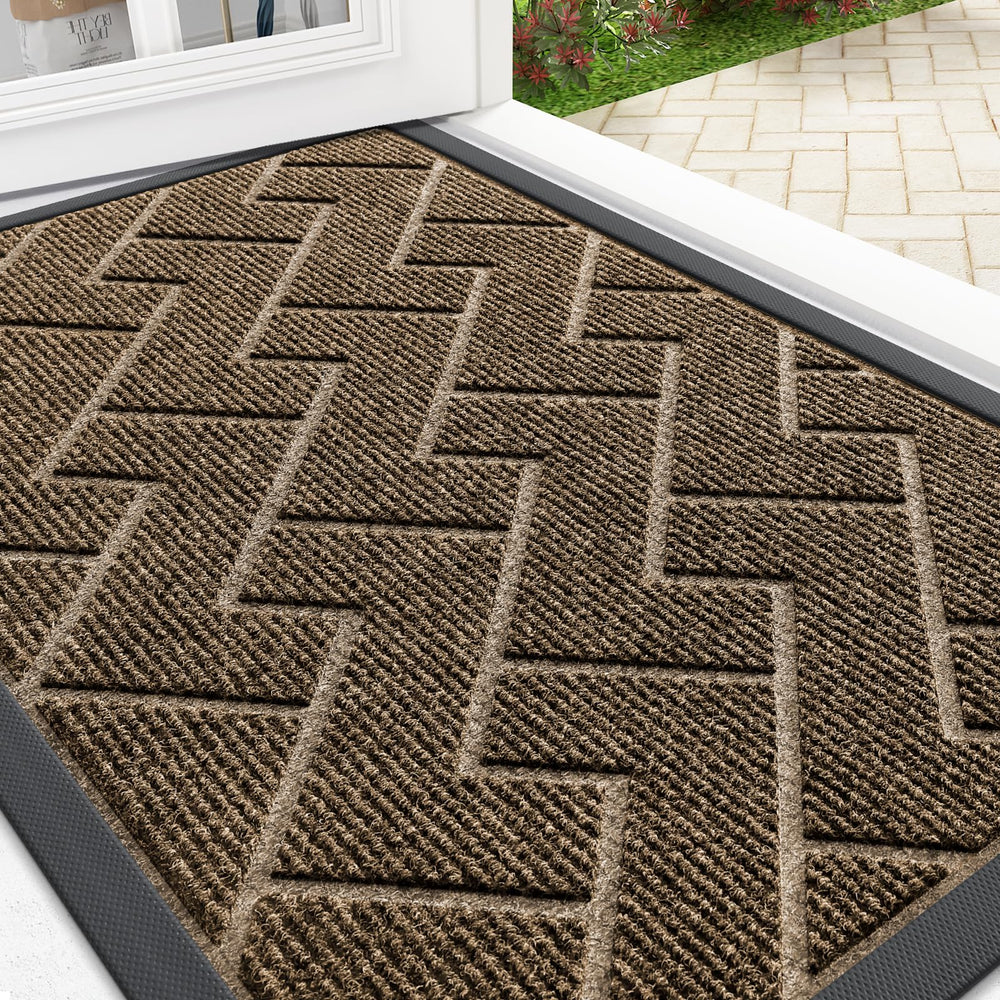 OLANLY Doormat 29.5x17 brown front view