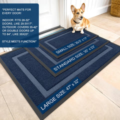 OLANLY doormat blue colour with deep grooves