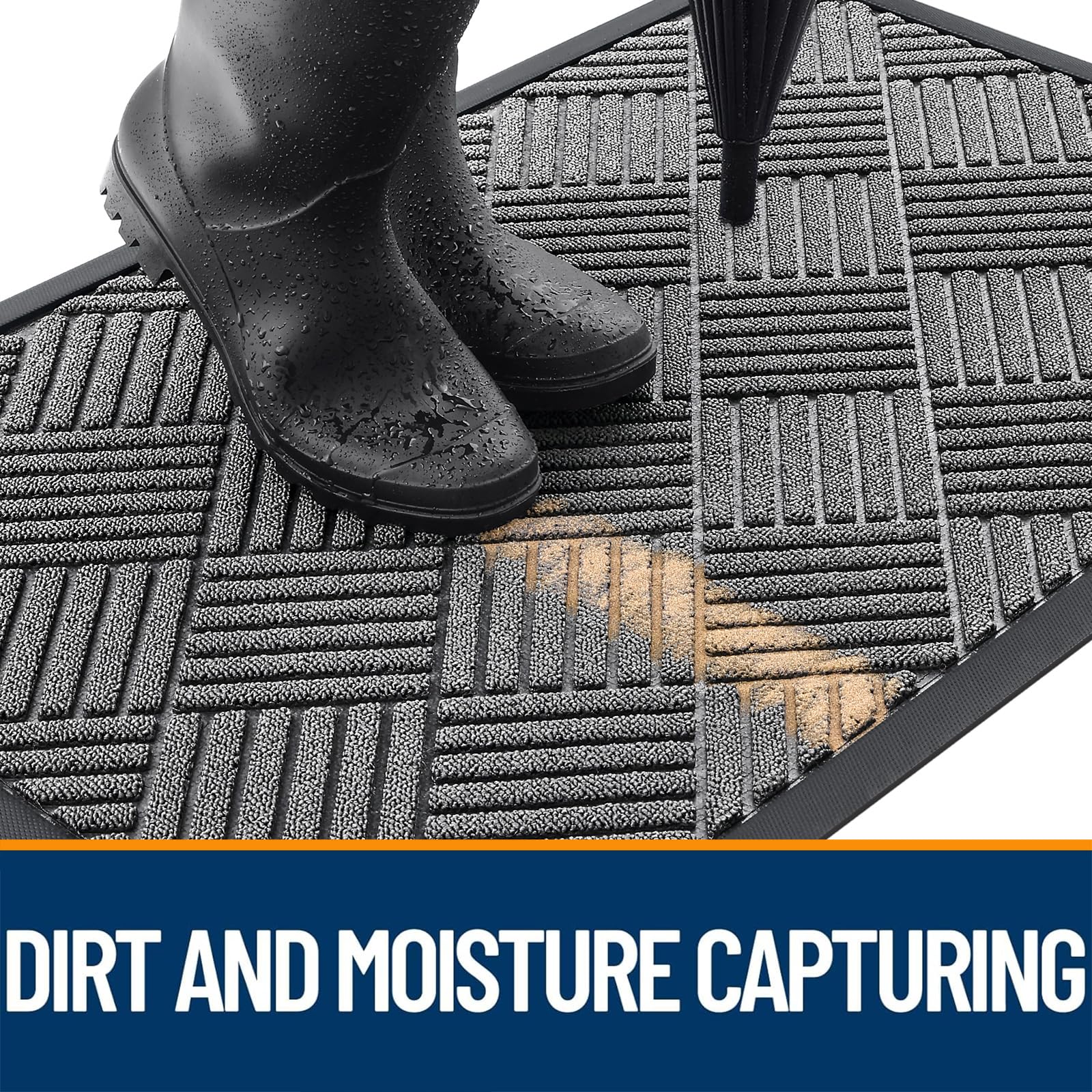OLANLY doormat capturing dirt and moisture close-up