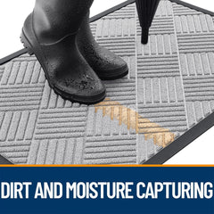 OLANLY doormat capturing dirt and moisture with raised edge