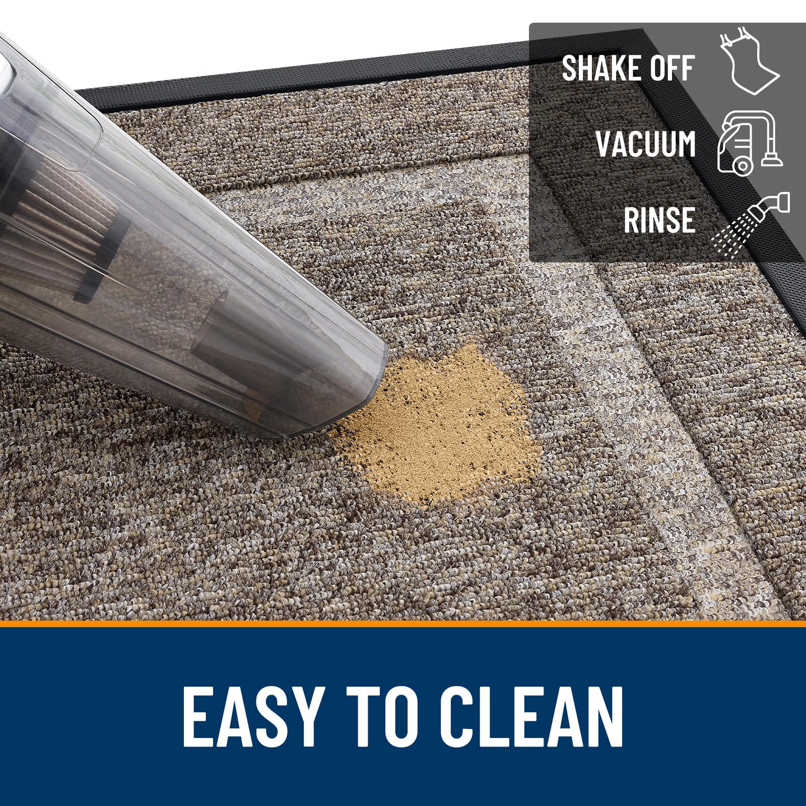 OLANLY Doormat cleaning process with garden hose