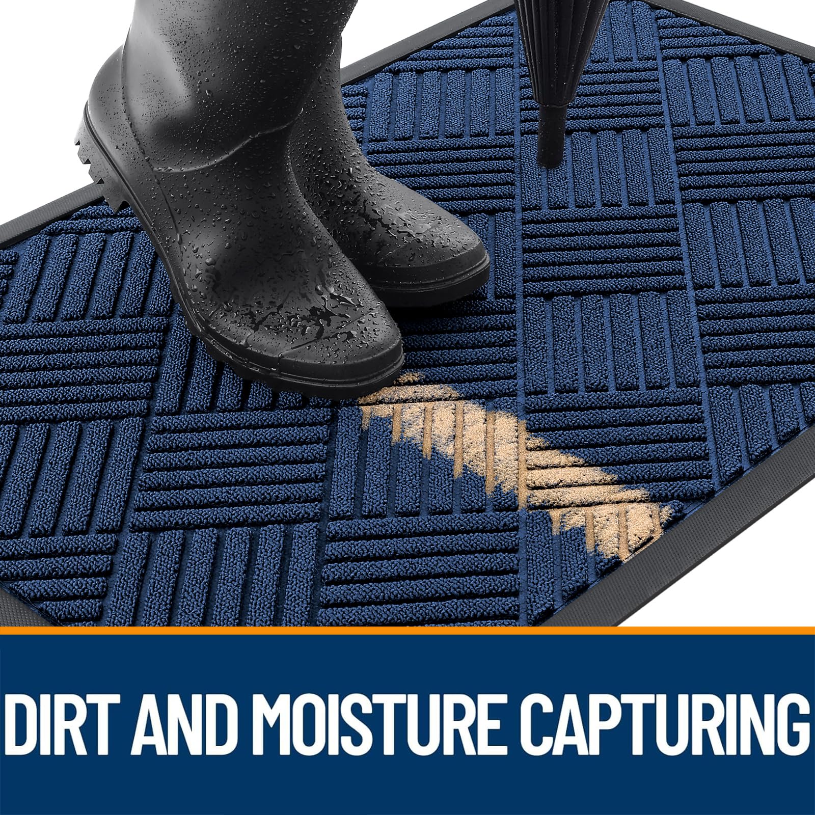 OLANLY doormat cleaning process with water