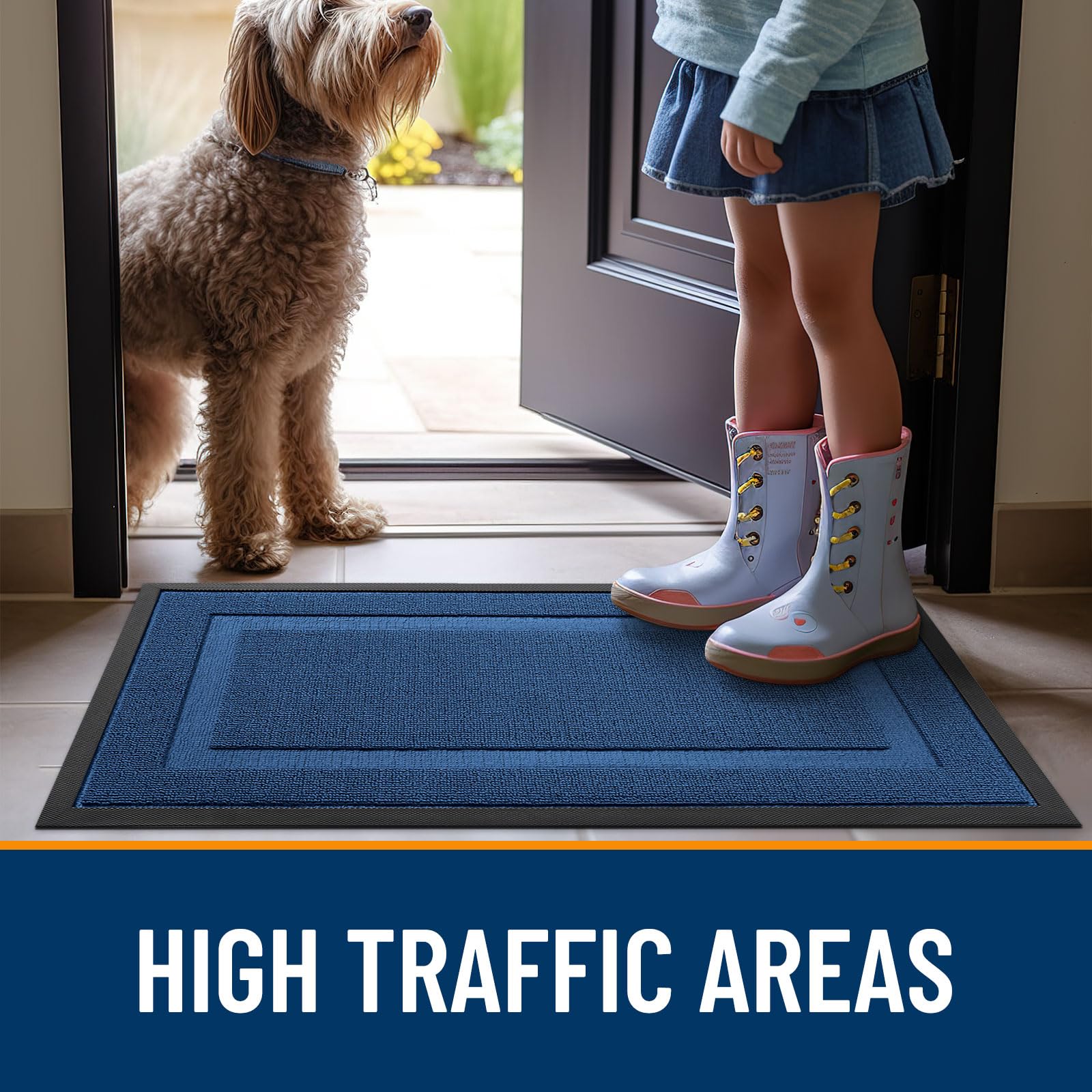 OLANLY doormat displayed in a mudroom