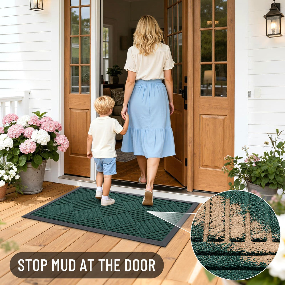 OLANLY doormat displaying raised beveled edge