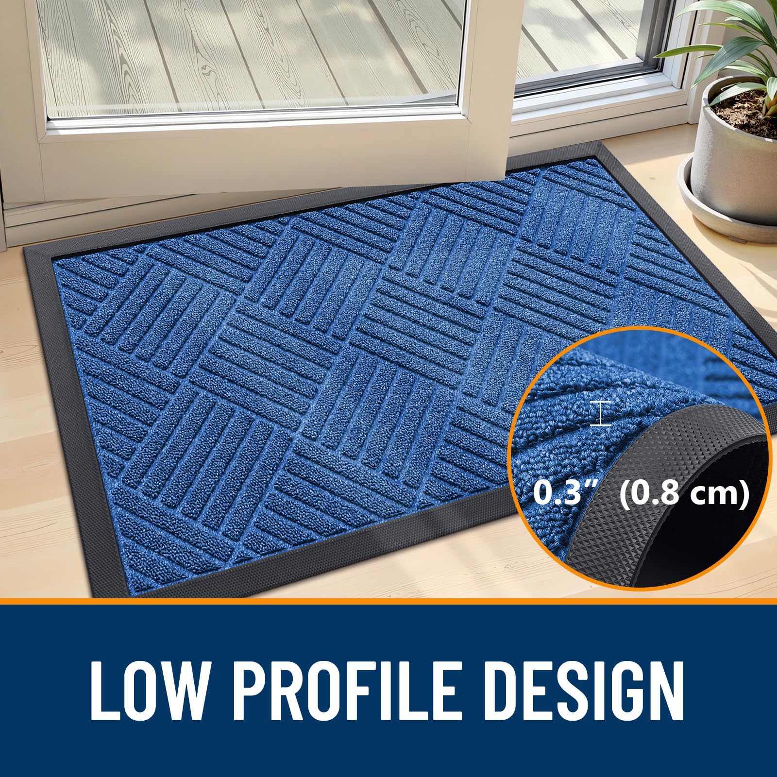 OLANLY doormat easy-care cleaning process with water