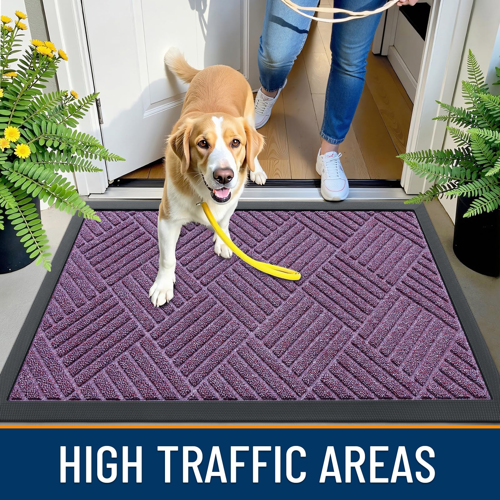 OLANLY doormat easy-care maintenance with water rinse