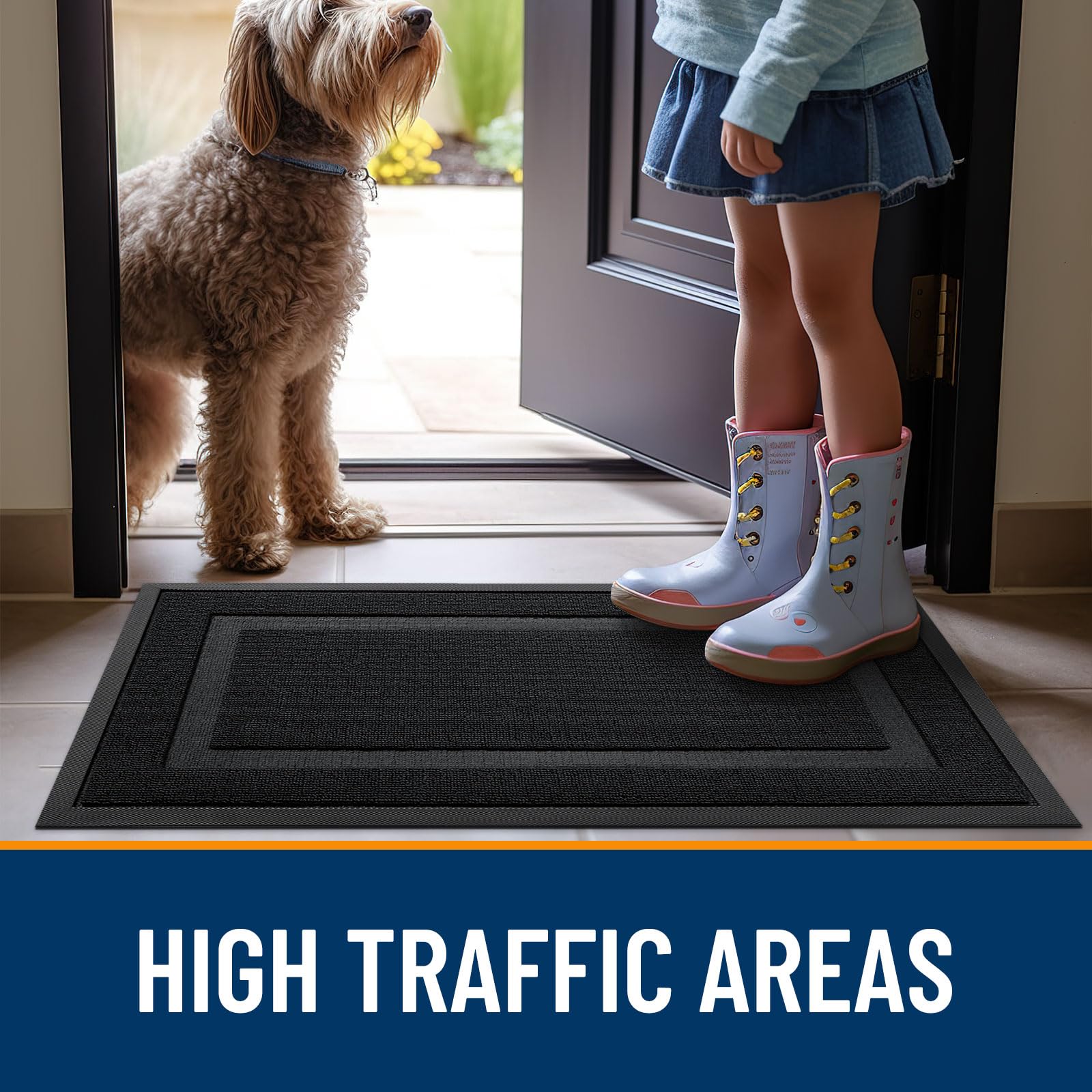 OLANLY doormat, easy cleaning with garden hose