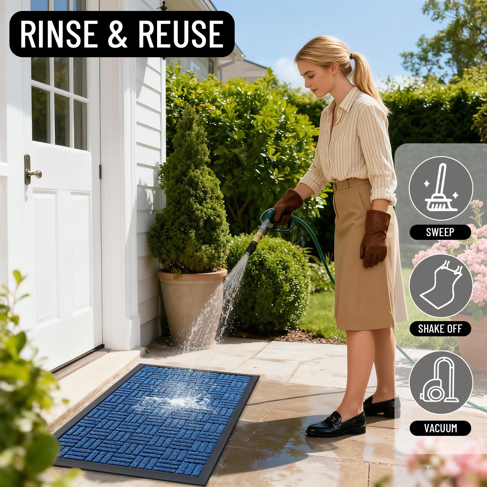 OLANLY doormat folded for storage or transport