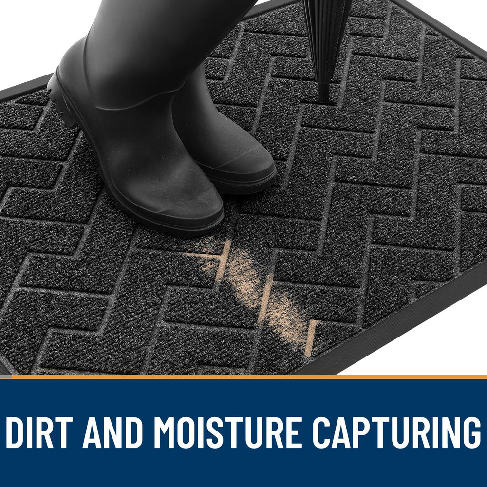 OLANLY doormat laid flat showing low-profile design
