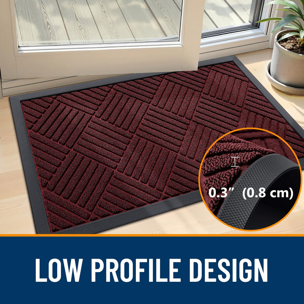 OLANLY Doormat low-profile design under a door