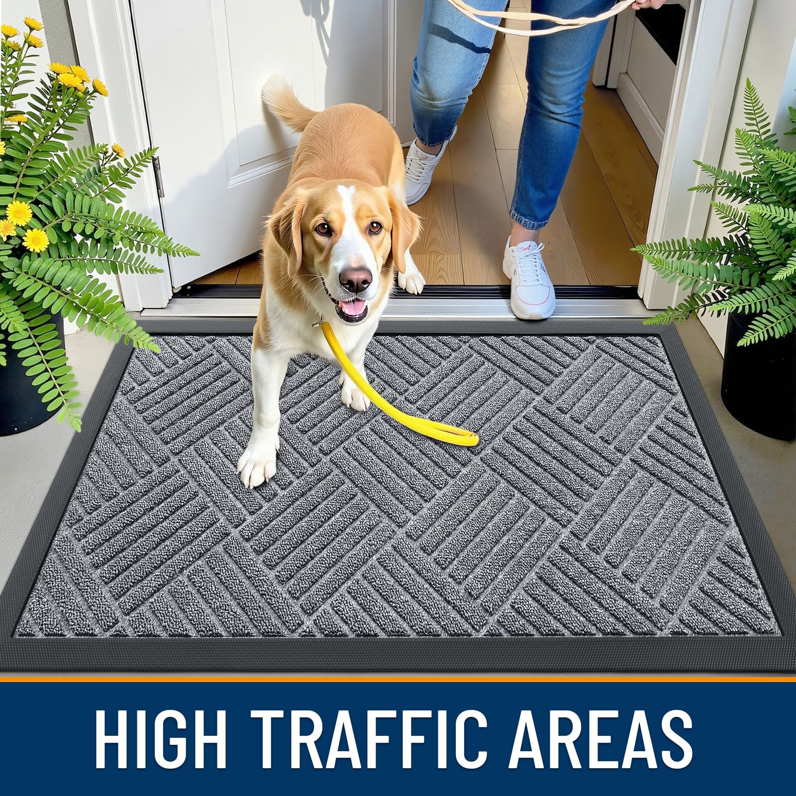 OLANLY doormat low-profile design under door