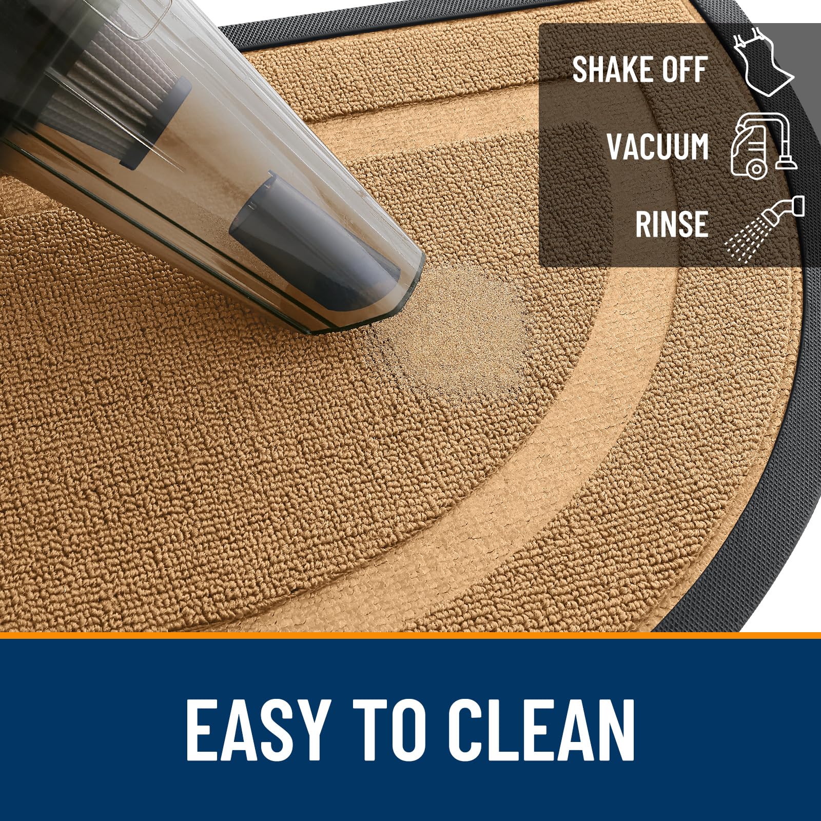 OLANLY doormat natural rubber backing close-up