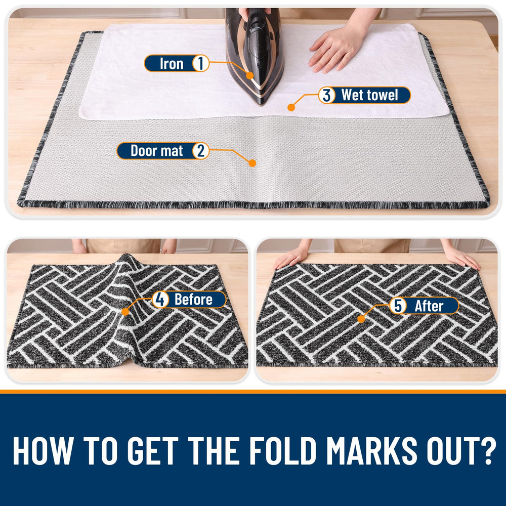 OLANLY doormat rinsed with a hose outdoors