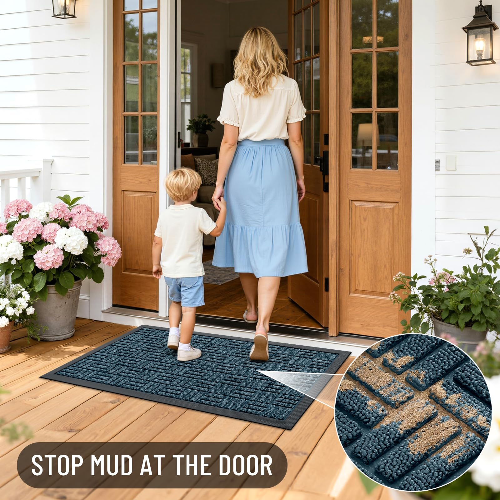 OLANLY doormat showcasing deep grooves for dirt capture