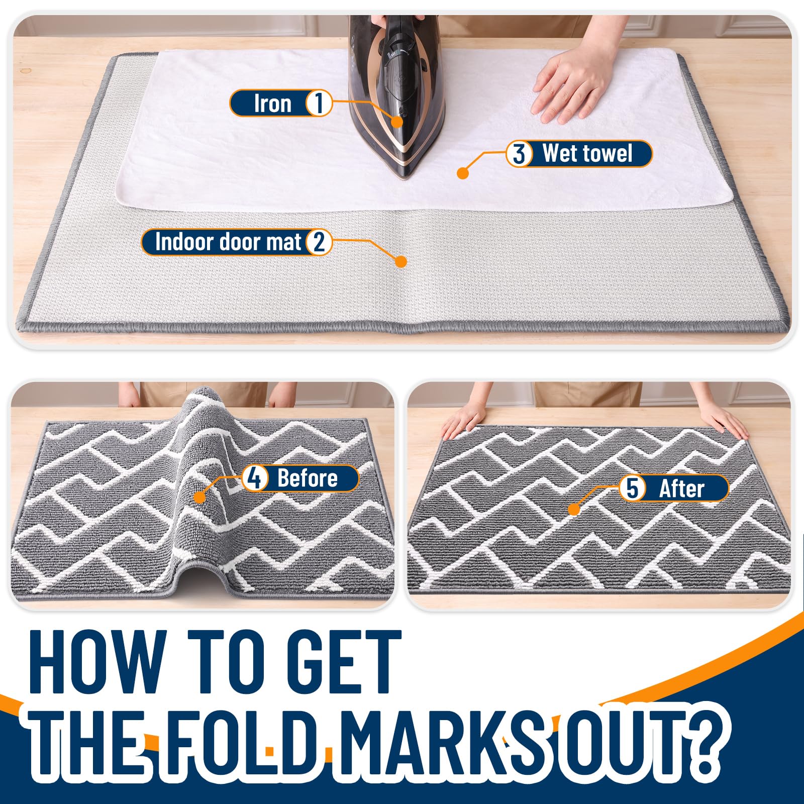 OLANLY doormat showcasing dirt capture feature