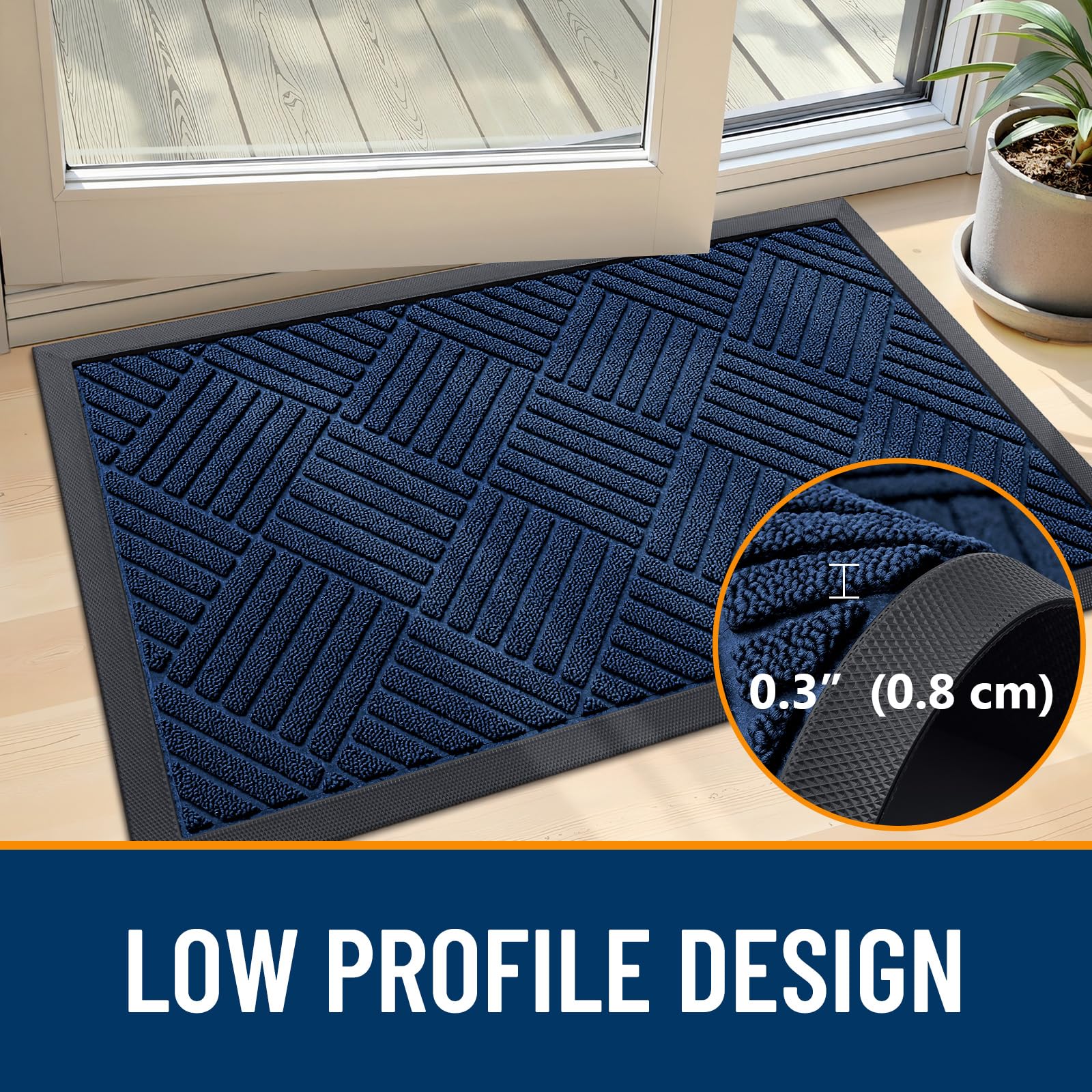 OLANLY doormat showcasing low-profile design