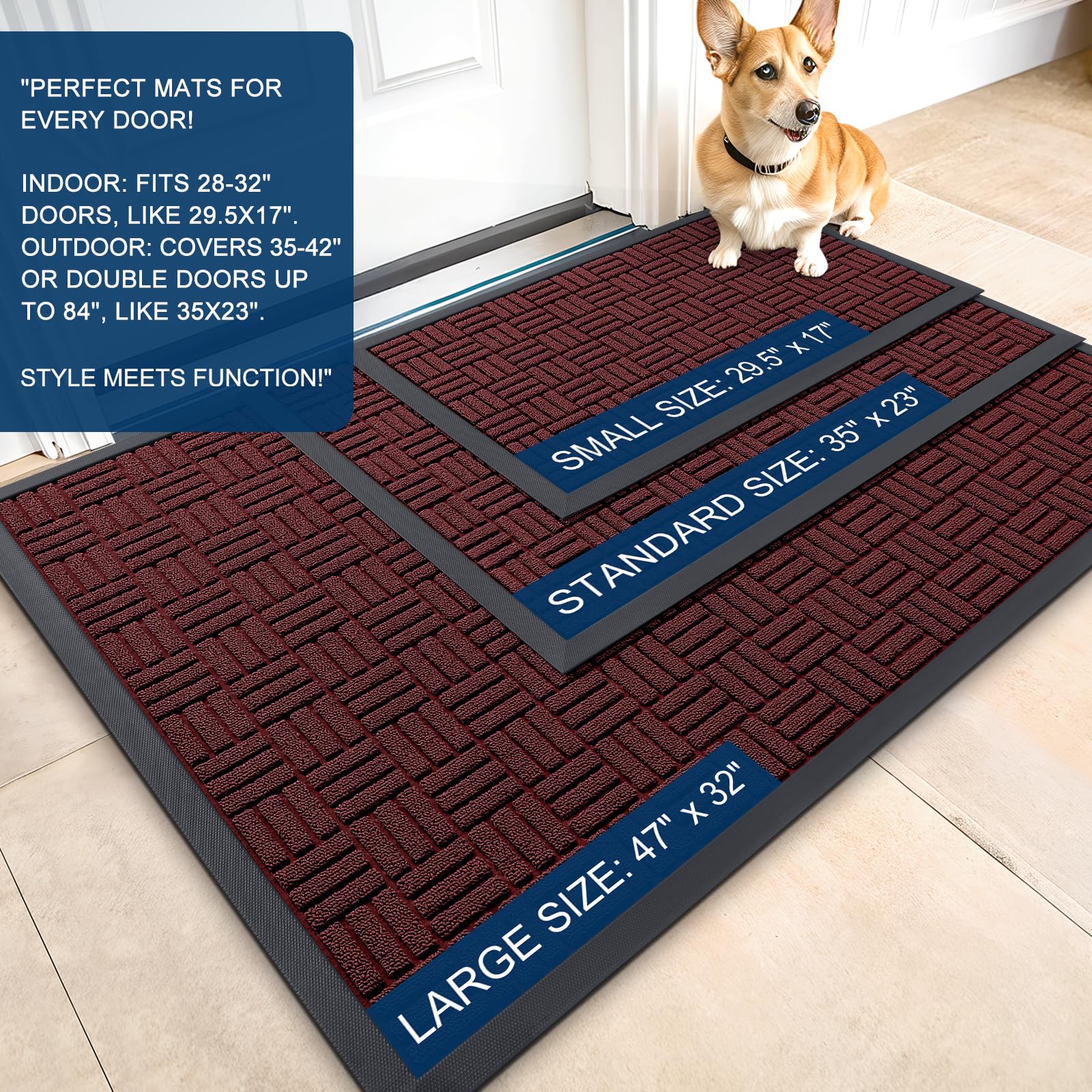 OLANLY doormat showcasing sturdy rubber backing