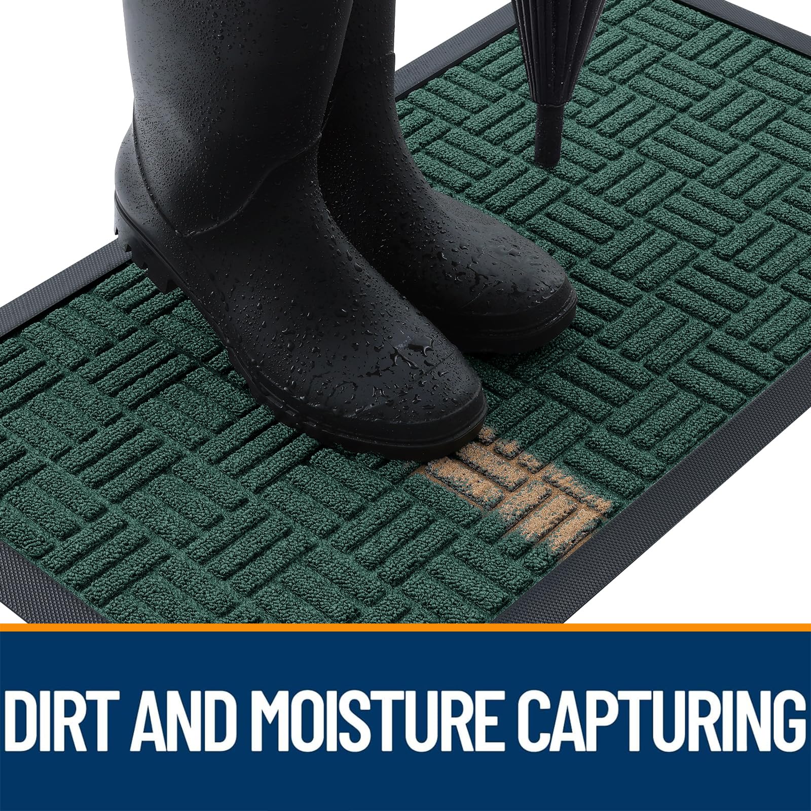 OLANLY doormat showing deep grooves for dirt capture