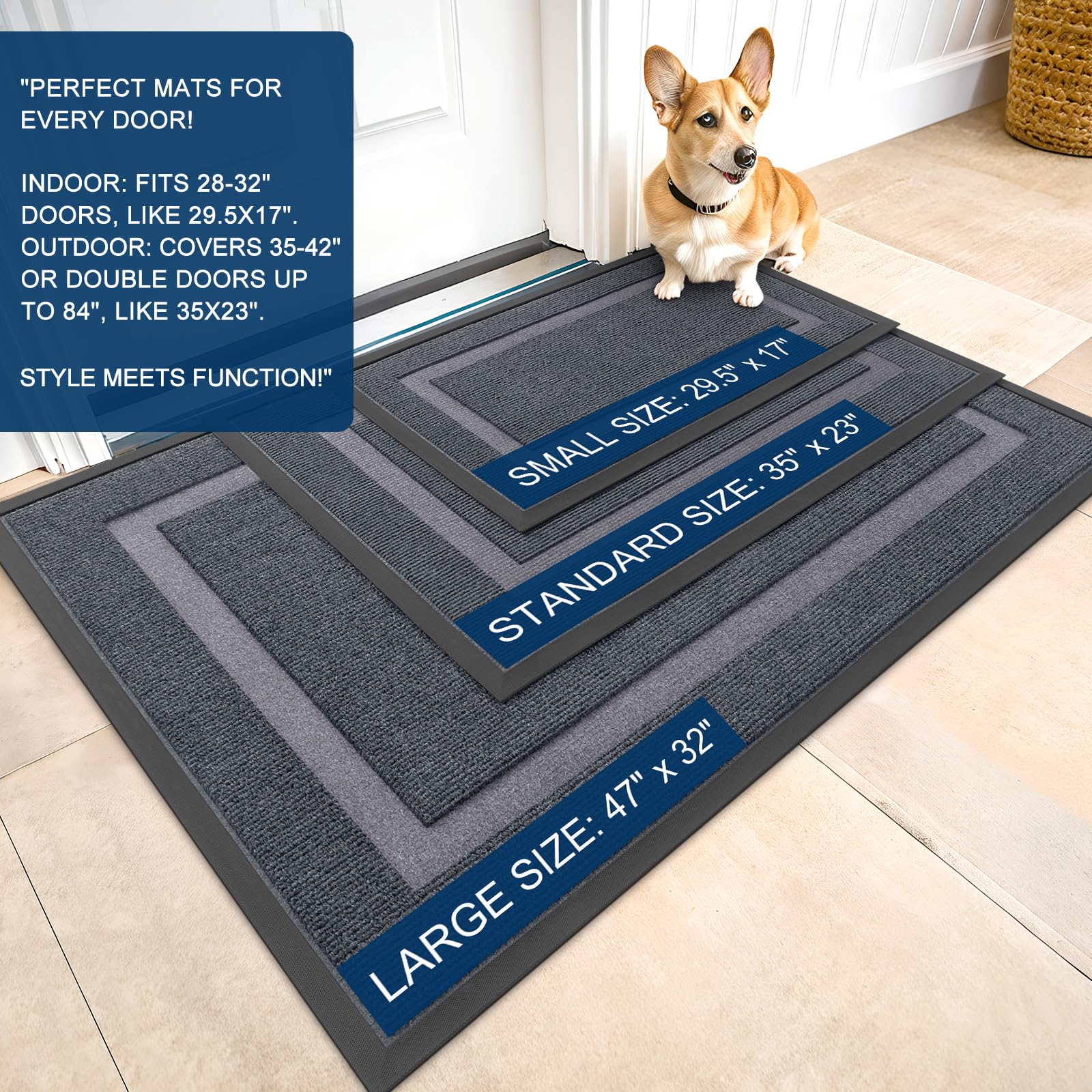 OLANLY Doormat showing deep grooves for dirt capture