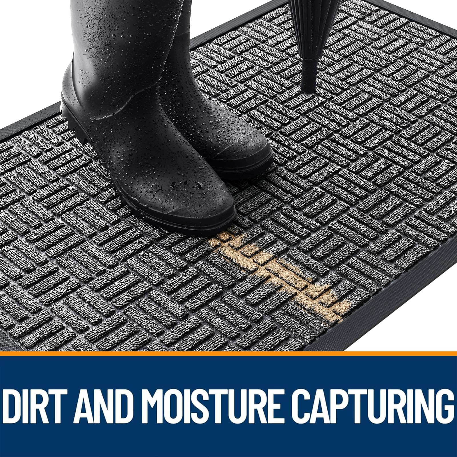 OLANLY doormat showing deep grooves for dirt capture