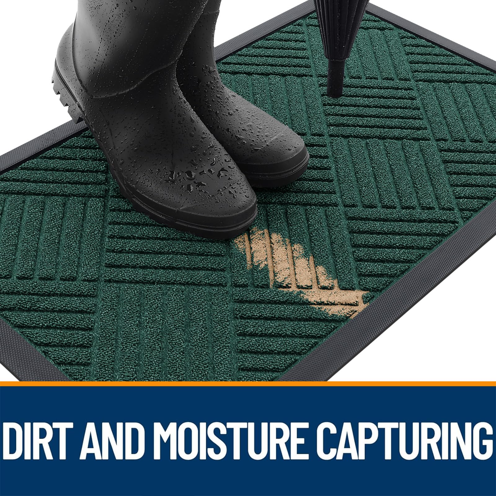OLANLY doormat showing deep grooves for dirt capture