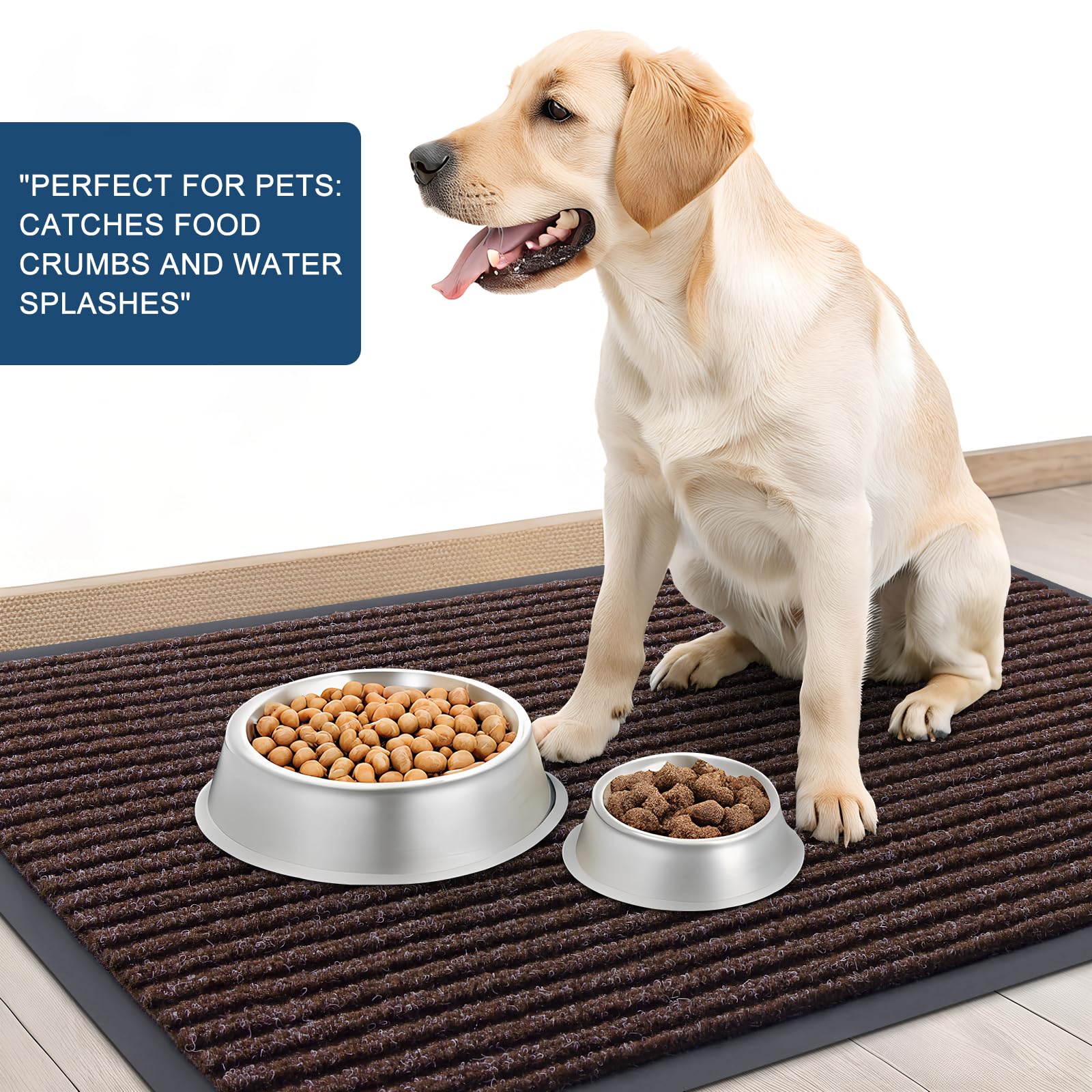 OLANLY doormat showing easy-care features