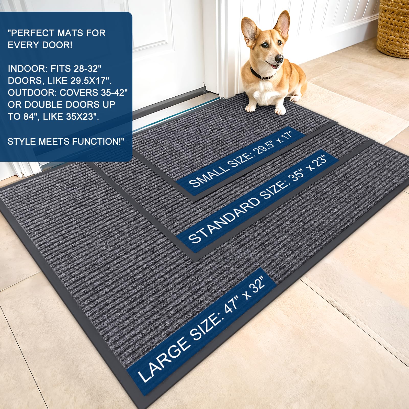 OLANLY doormat showing modern stripe pattern