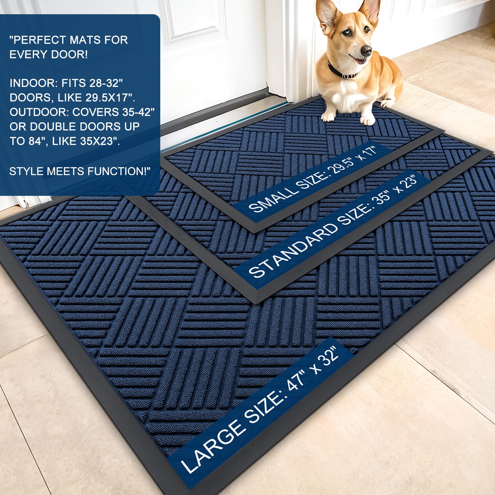 OLANLY doormat showing rubber backing for grip