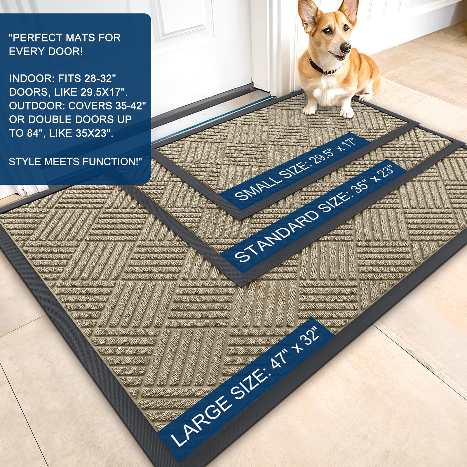 OLANLY doormat showing rubber backing for stability