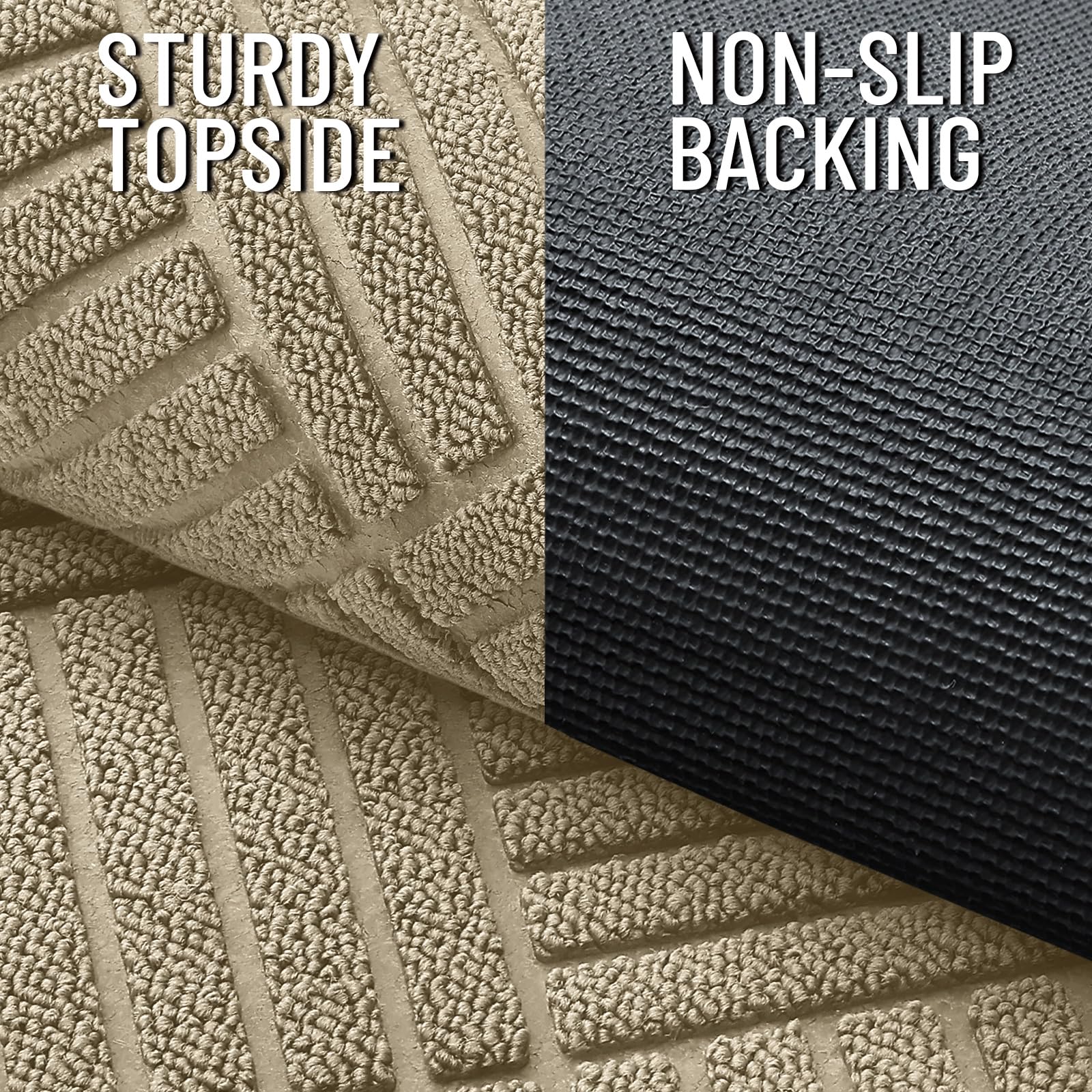 OLANLY doormat showing rubber backing for stability