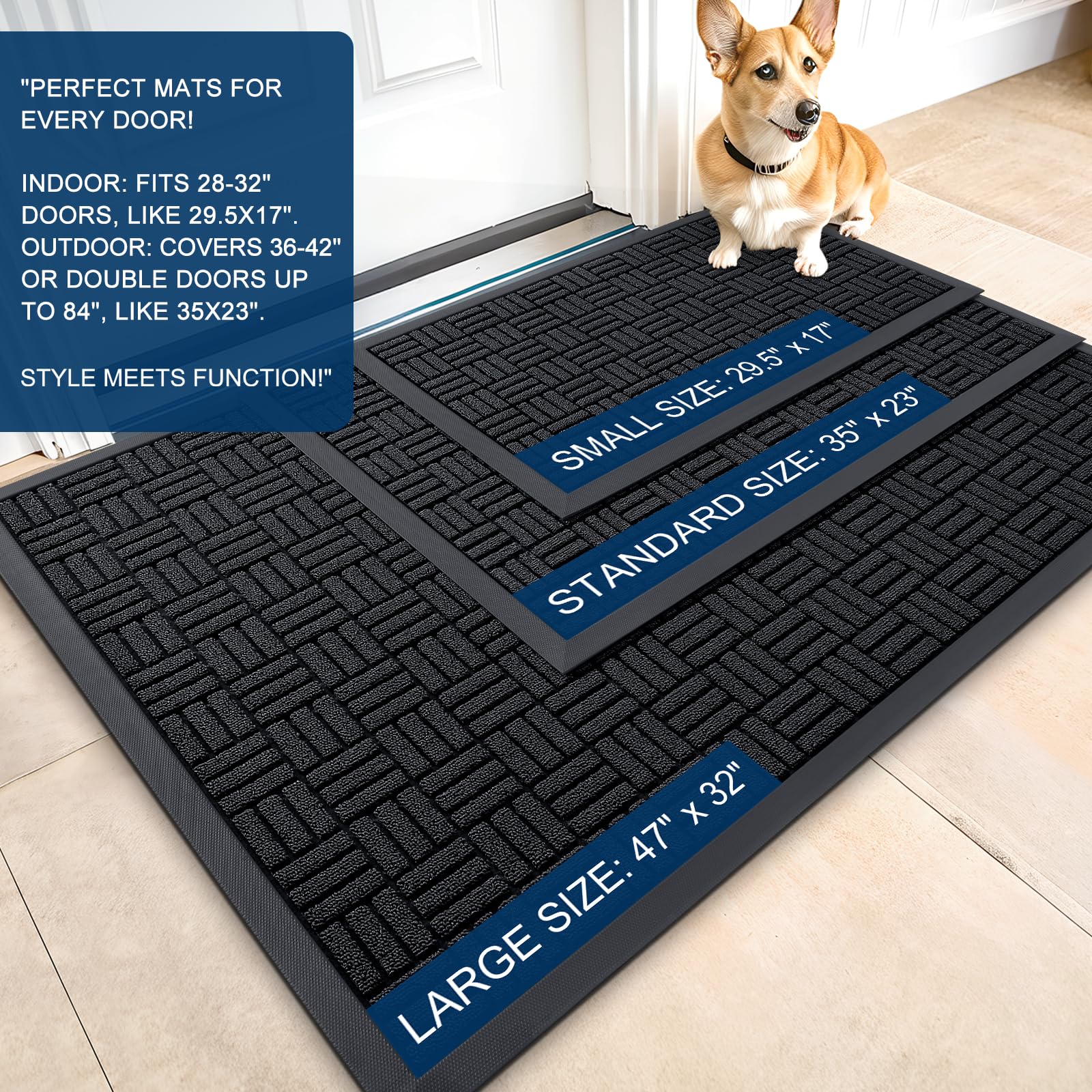 OLANLY doormat showing textured surface for dirt capture