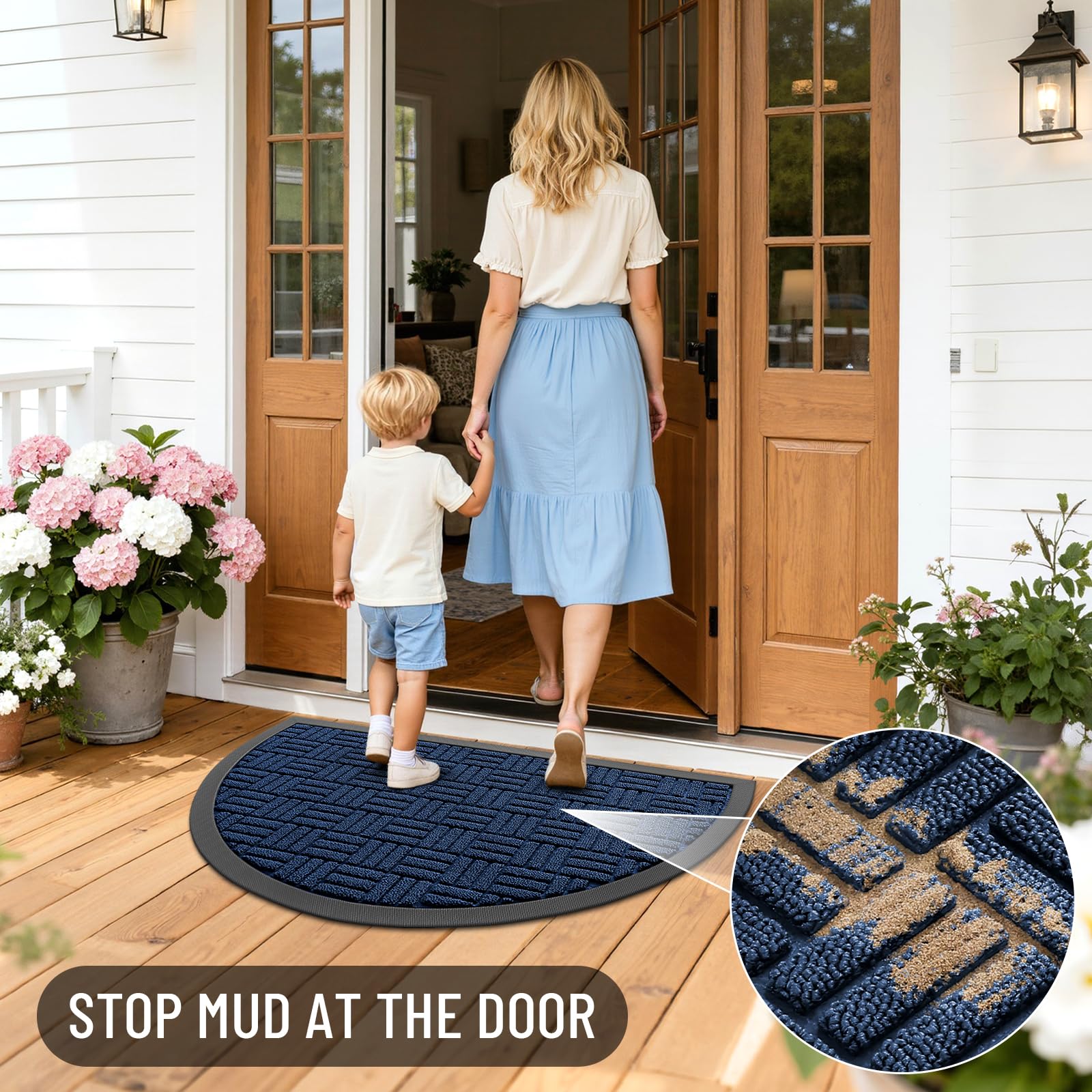 OLANLY Doormat showing water pooling prevention