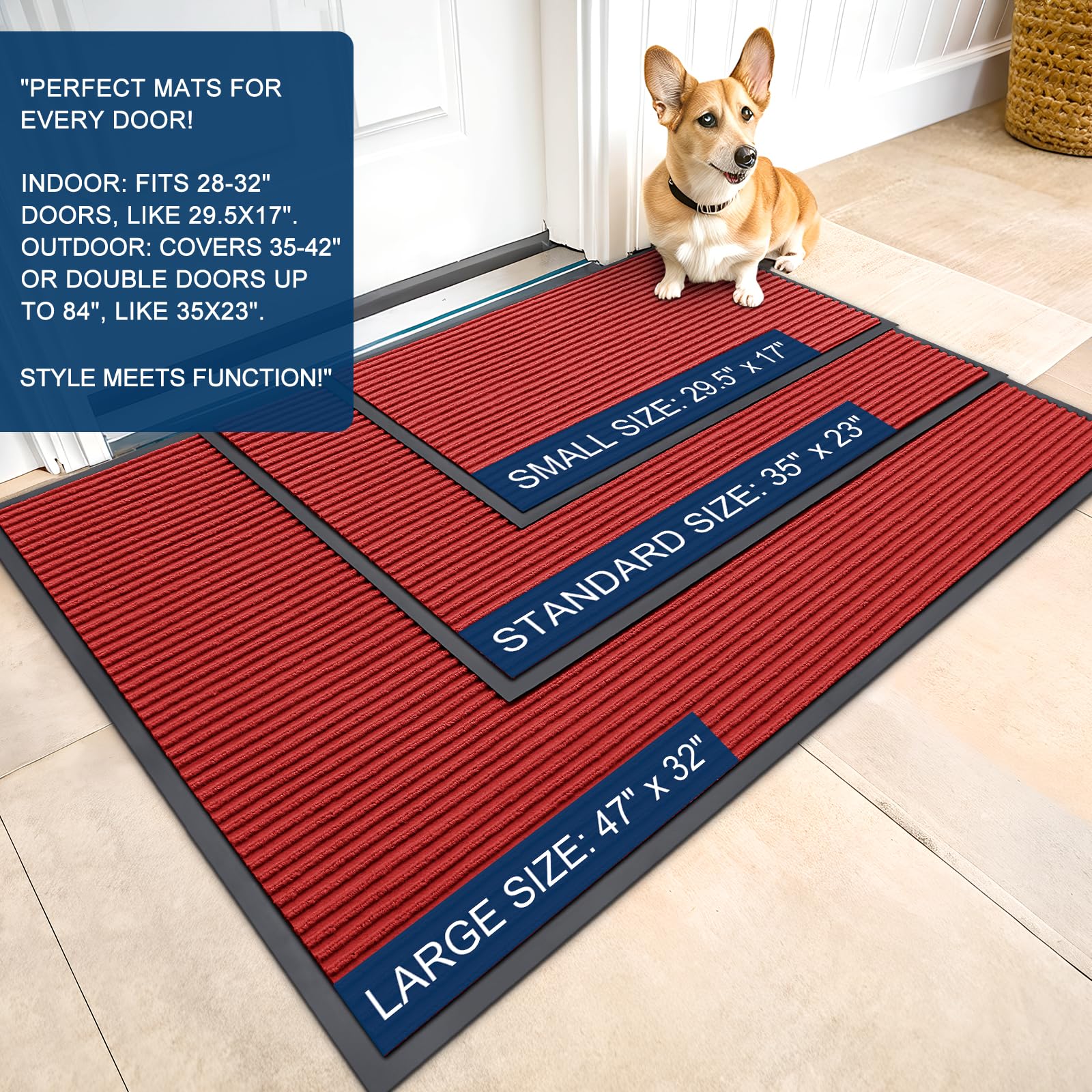 OLANLY doormat side view showcasing non-skid backing
