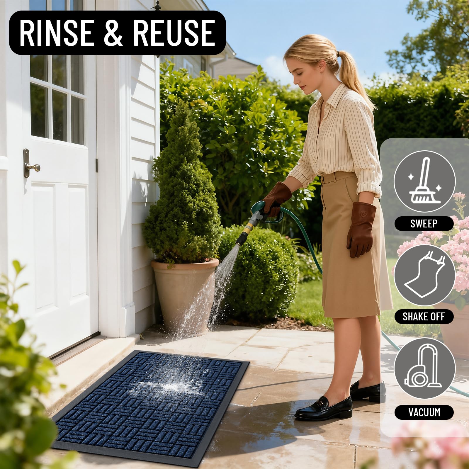 OLANLY doormat versatile use in outdoor setting
