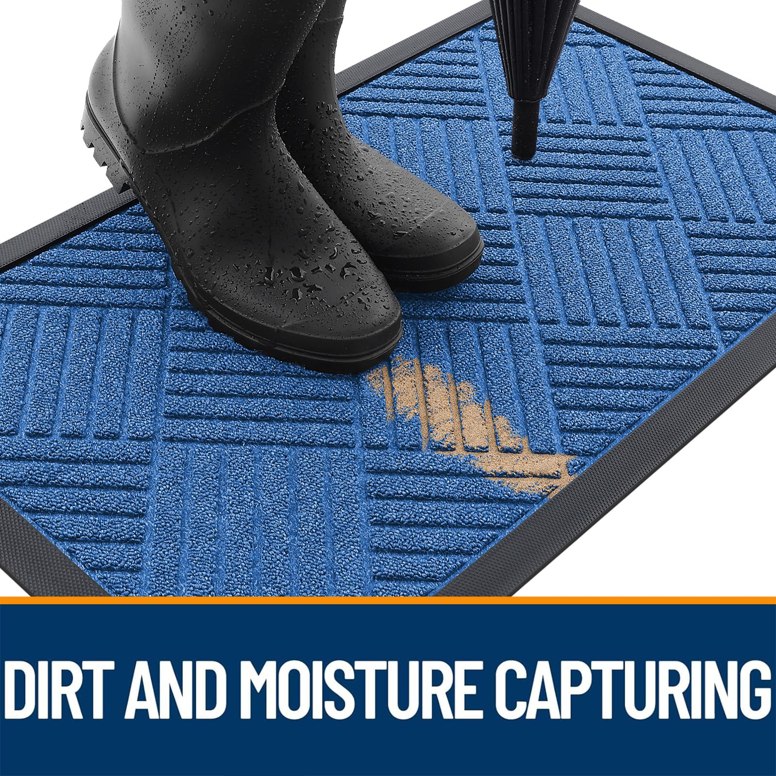 OLANLY doormat with deep grooves capturing dirt
