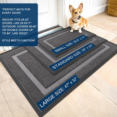 OLANLY doormat with deep grooves for dirt capture