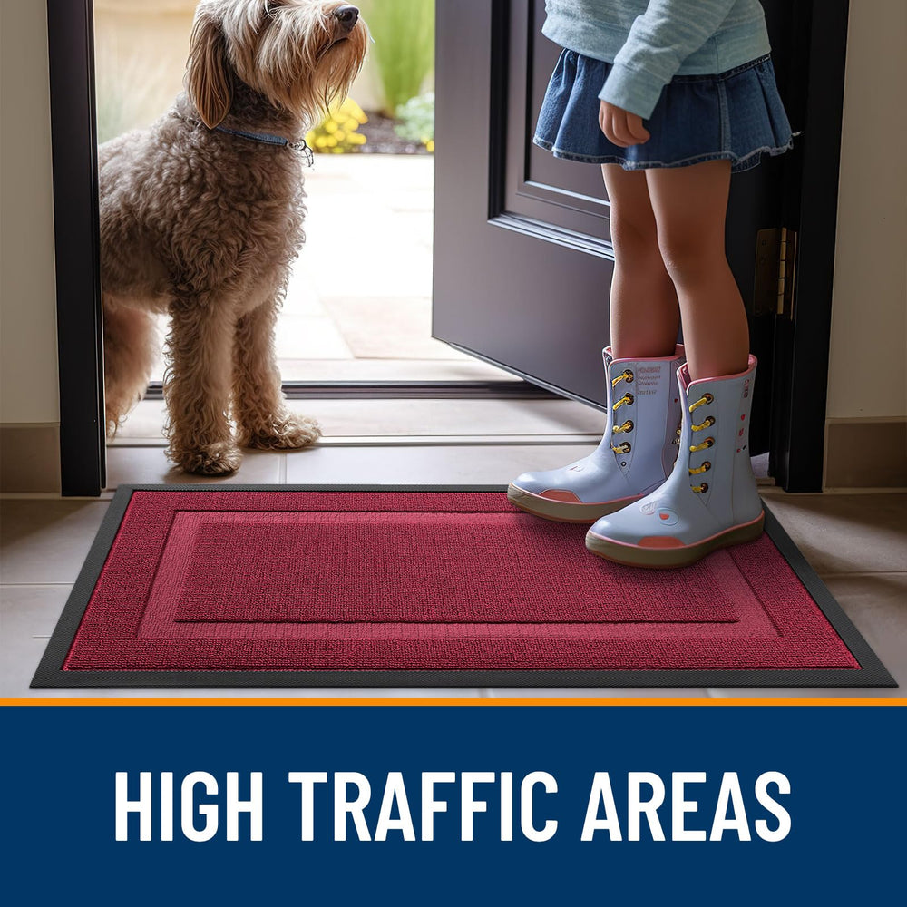 OLANLY doormat with deep grooves for moisture trapping