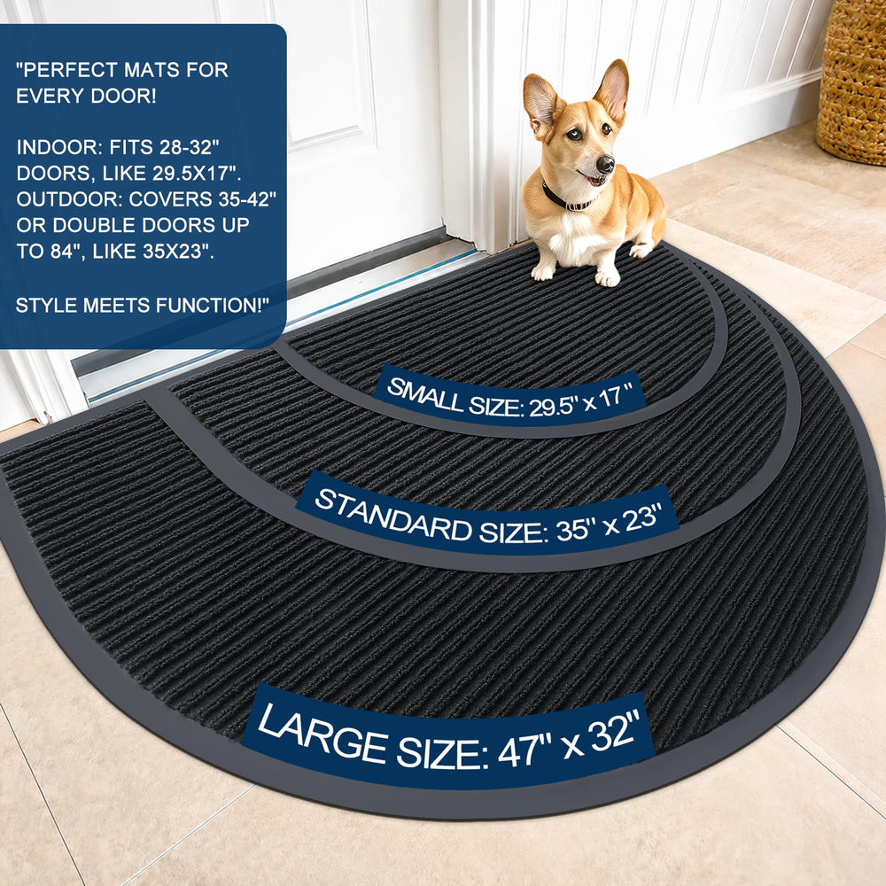 OLANLY doormat with modern stripe pattern showing texture