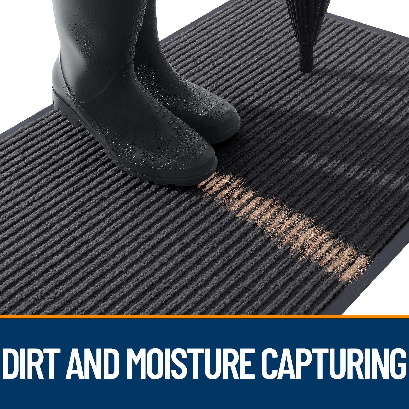 OLANLY doormat with moisture absorption demonstration
