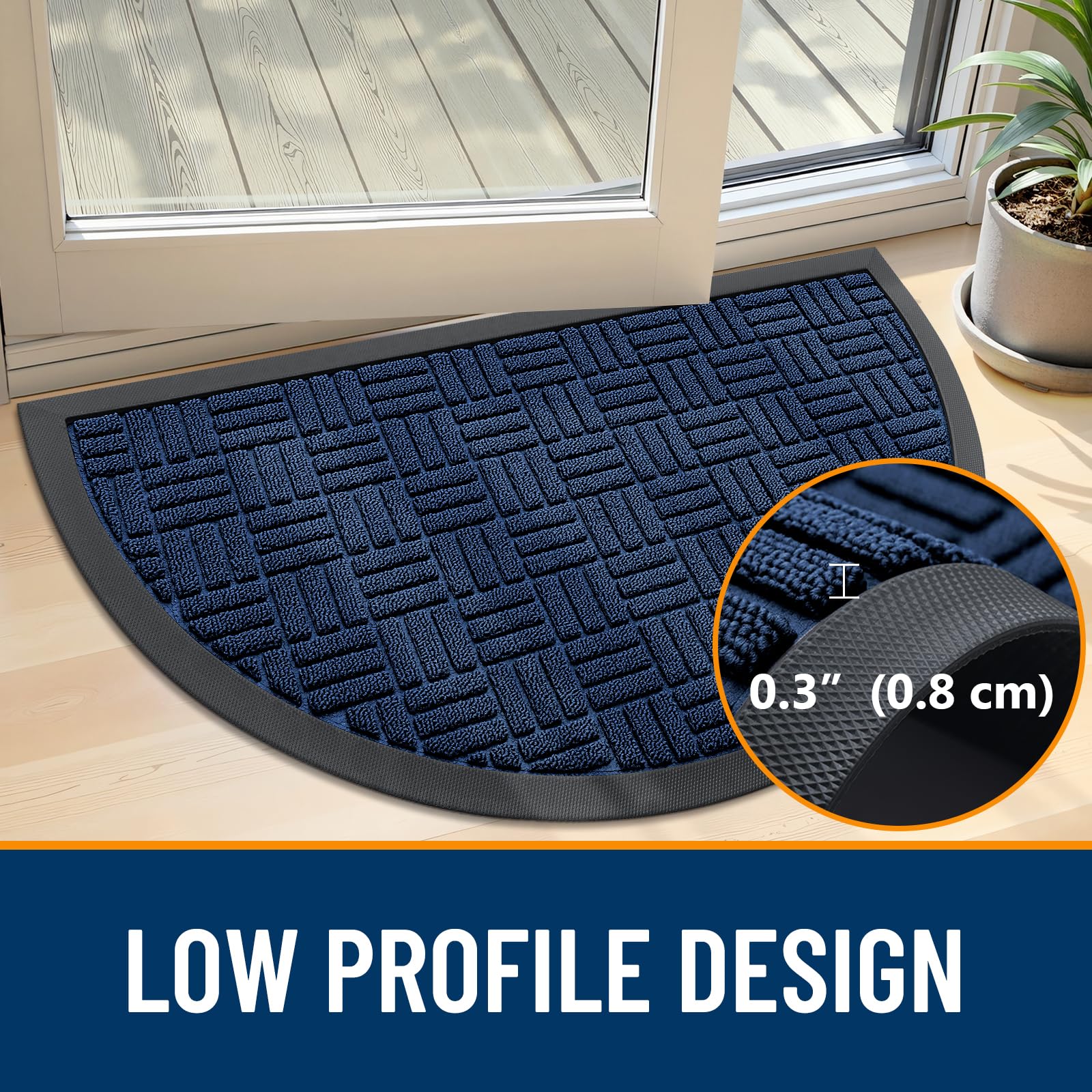 OLANLY Doormat with natural rubber backing