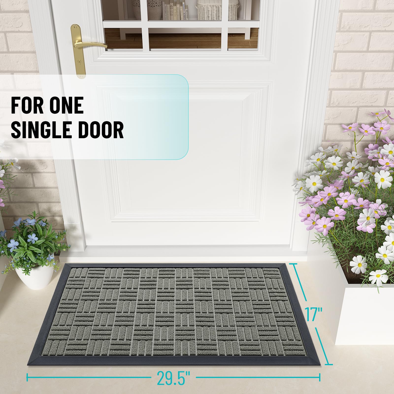 OLANLY doormat with natural rubber backing close-up