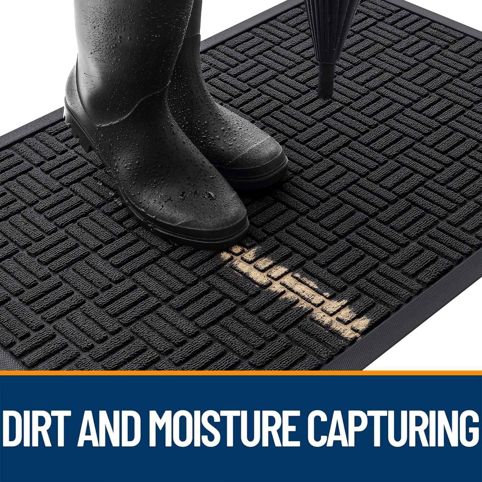 OLANLY doormat with natural rubber backing for stability