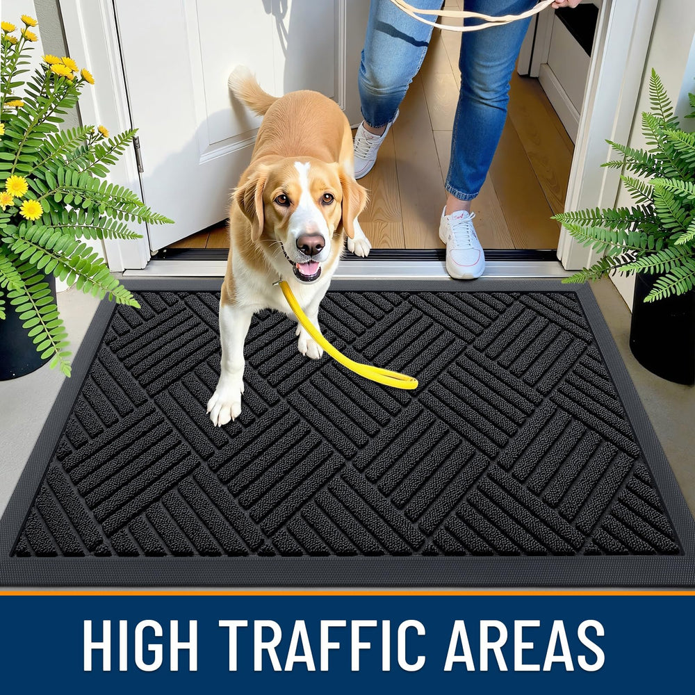 OLANLY doormat with raised edges preventing water pooling