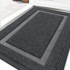 OLANLY Front Door Mat 29.5x17 grey front view